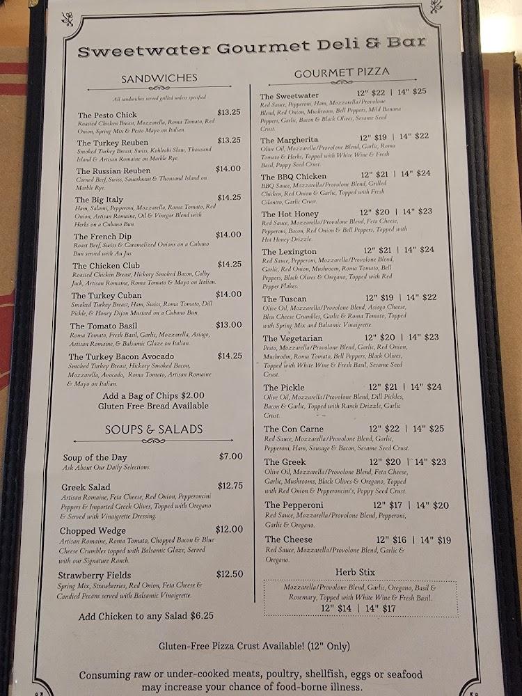 Sweetwater Gourmet Deli & Bar Menu image 2