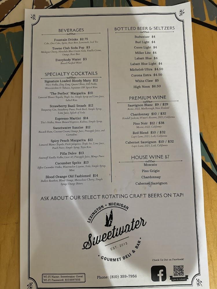 Sweetwater Gourmet Deli & Bar Menu image 4